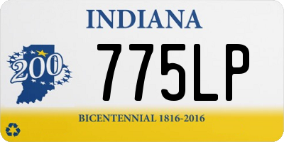 IN license plate 775LP