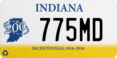 IN license plate 775MD