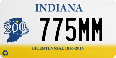 IN license plate 775MM