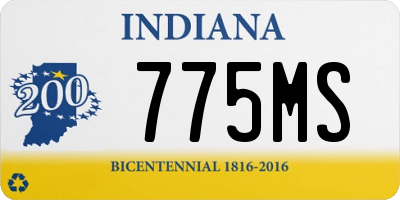 IN license plate 775MS