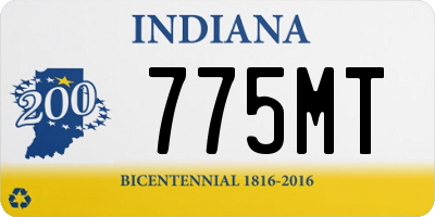 IN license plate 775MT