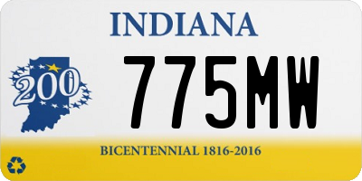 IN license plate 775MW