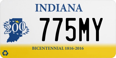 IN license plate 775MY