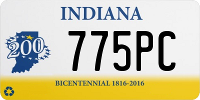 IN license plate 775PC