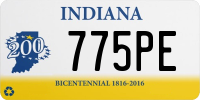 IN license plate 775PE