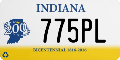 IN license plate 775PL