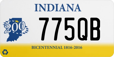 IN license plate 775QB