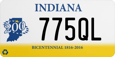 IN license plate 775QL