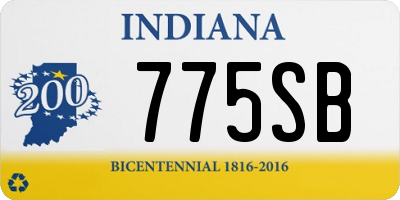 IN license plate 775SB