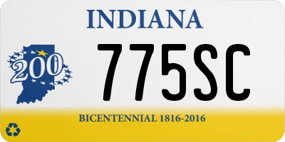 IN license plate 775SC
