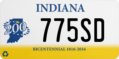 IN license plate 775SD