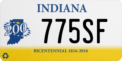 IN license plate 775SF
