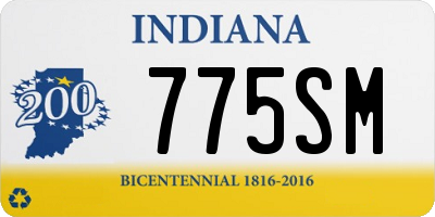 IN license plate 775SM