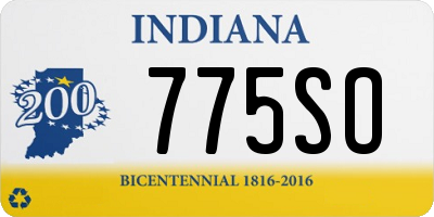 IN license plate 775SO