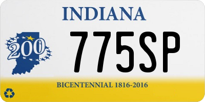 IN license plate 775SP