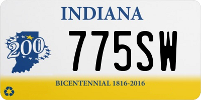 IN license plate 775SW