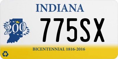 IN license plate 775SX