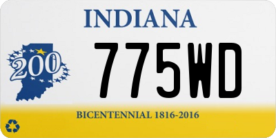 IN license plate 775WD