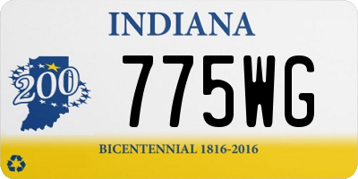 IN license plate 775WG