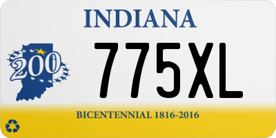 IN license plate 775XL