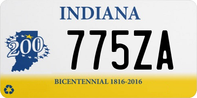 IN license plate 775ZA