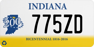 IN license plate 775ZD