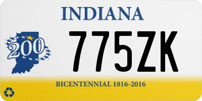 IN license plate 775ZK