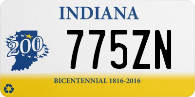 IN license plate 775ZN