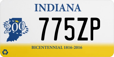 IN license plate 775ZP
