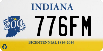 IN license plate 776FM