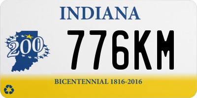 IN license plate 776KM