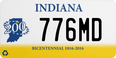 IN license plate 776MD