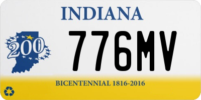 IN license plate 776MV