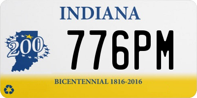 IN license plate 776PM