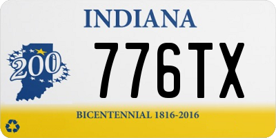 IN license plate 776TX