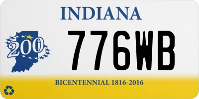 IN license plate 776WB