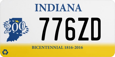 IN license plate 776ZD