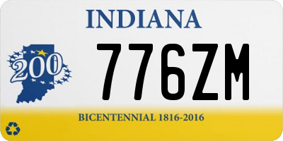 IN license plate 776ZM