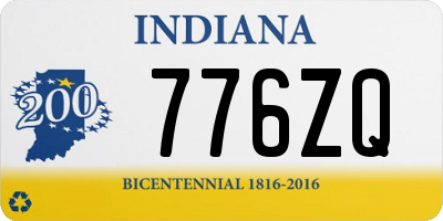 IN license plate 776ZQ