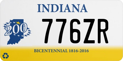 IN license plate 776ZR