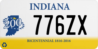 IN license plate 776ZX