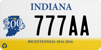 IN license plate 777AA