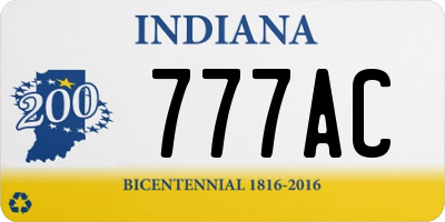 IN license plate 777AC