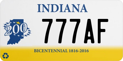 IN license plate 777AF
