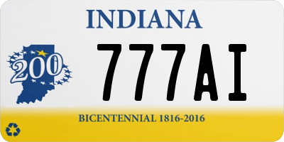 IN license plate 777AI