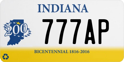 IN license plate 777AP