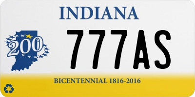 IN license plate 777AS