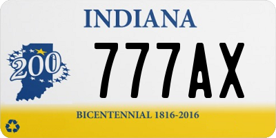 IN license plate 777AX