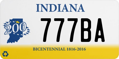 IN license plate 777BA