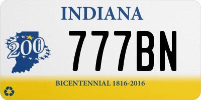 IN license plate 777BN